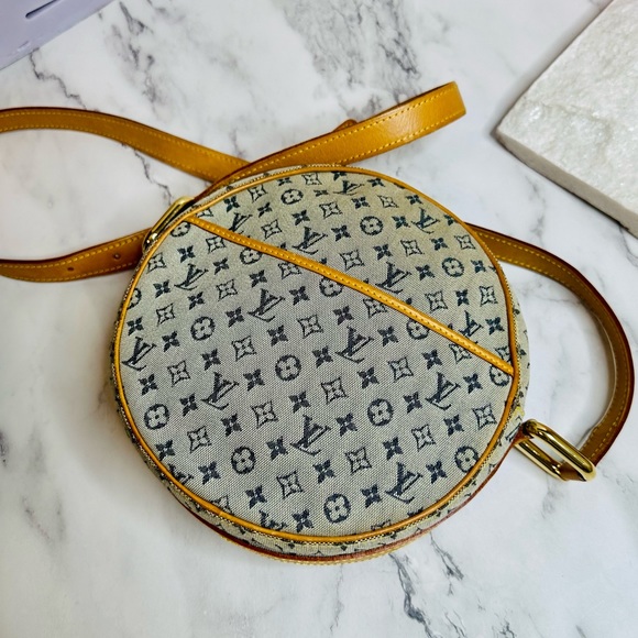 EUC Vintage Louis Vuitton Jeanne GM Blue Mini Lin Canvas Round Shoulder Bag - Picture 6 of 16